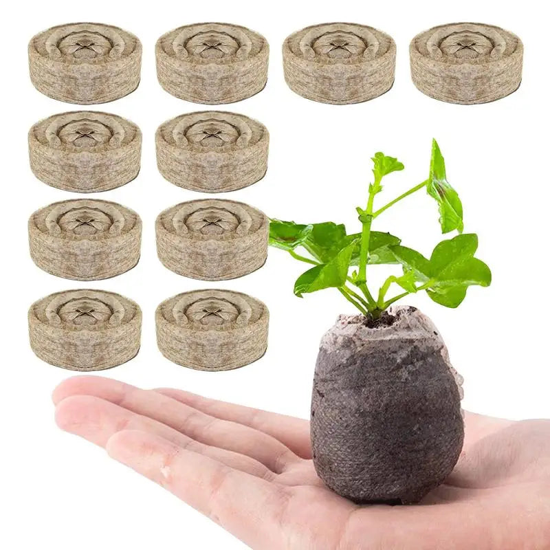 10Pcs Peat Pellets Seed Starter Fiber Soil Indoor Seed Starter Kit For Garden Plants 30mm Peat Soil Pellets For Baby Plants