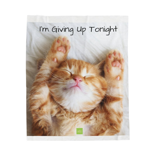 Wagility Funny Sleeping Cat Velveteen Plush Blanket