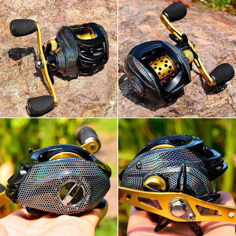 FLYSAND 10kg Max Drag Magnetic Brake Baitcast Reel 18+1BB 7.2:1 Gear Ratio Metal Spool Fishing Reel Shallow Deep Line Spool