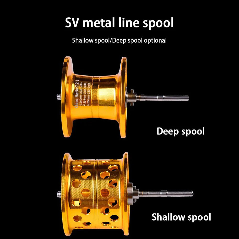 FLYSAND 10kg Max Drag Magnetic Brake Baitcast Reel 18+1BB 7.2:1 Gear Ratio Metal Spool Fishing Reel Shallow Deep Line Spool