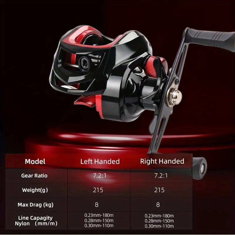 GLS Fishing Reel Max Drag 8KG  Gear Ratio 7.2:1 Metal Line Cup 18+1BB Fishing Reel For Freshwater Saltwater baitcasting reel