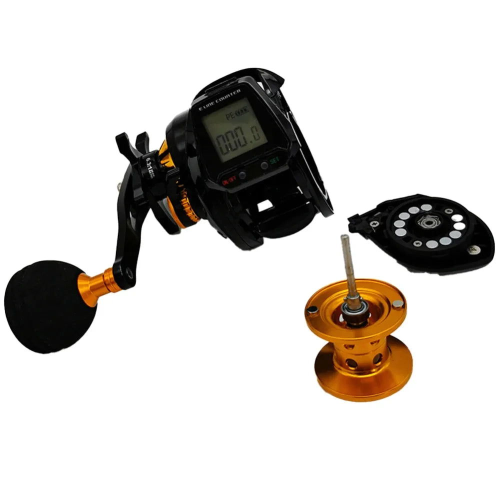 Hook Reminder Digital Fishing Baitcasting Reel Line Counter Large Display Fishing Reel With Line Counter Big Led Screen Counting