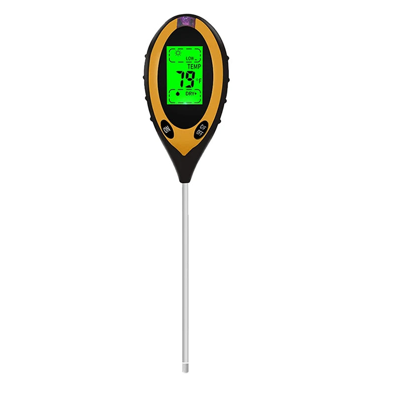 4 in 1 Soil PH Meter Tester Soil Tester PH Moisture Meter Temperature Sunlight Intensity Measurement Analysis Soil Acidity Test