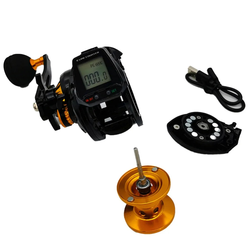 Hook Reminder Digital Fishing Baitcasting Reel Line Counter Large Display Fishing Reel With Line Counter Big Led Screen Counting