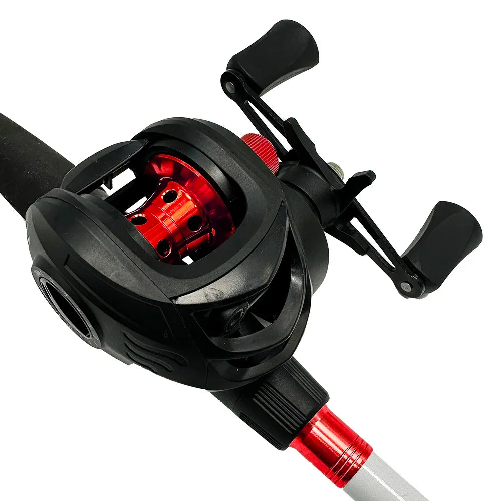 High-Speed 7.2:1Gear Ratio Long Cast Fishing Reel Saltwater Max Drag 8KG Baitcasting Reel Pesca Left/Right Hand With Line Kit