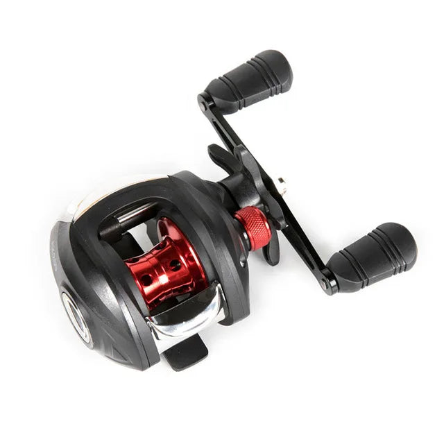 AK200 Metal Scrolls 7.2:1 High Speed Fishing Reel Left Right Hand Baitcasting Reel Brake System 8kg Drag Wheel Bait Casting