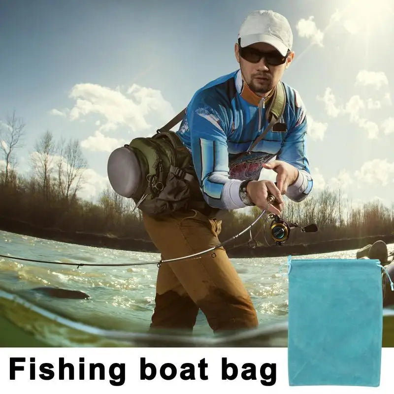 Fishing Tackle Fishing Gear Accessories Wheel Storage Pouch Bag Fishing Reel Bag Portable Drawstring Reel Fishing Gear Bag